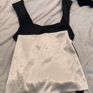 Black and White Sleeveless Top